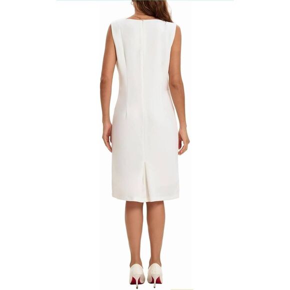 Women's 12 White Two Piece Dress Church Suit Formal Jacquard Embroidery Jacket - Picture 15 of 15